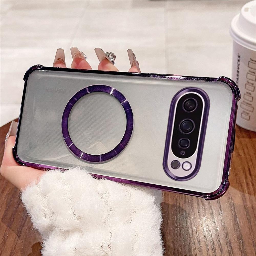 Роскошный ударопрочный магнитный чехол с покрытием для Google Pixel 9 9A 9 10 Pro XL 7 7A 8 8A, прозрачная мягкая силиконовая задняя крышка, чехлы