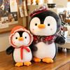 Плюшевая игрушка пингвин на Рождество: Милый, Мягкий, Пушистый Плюшевый Зверь с Шарфом и Шапкой