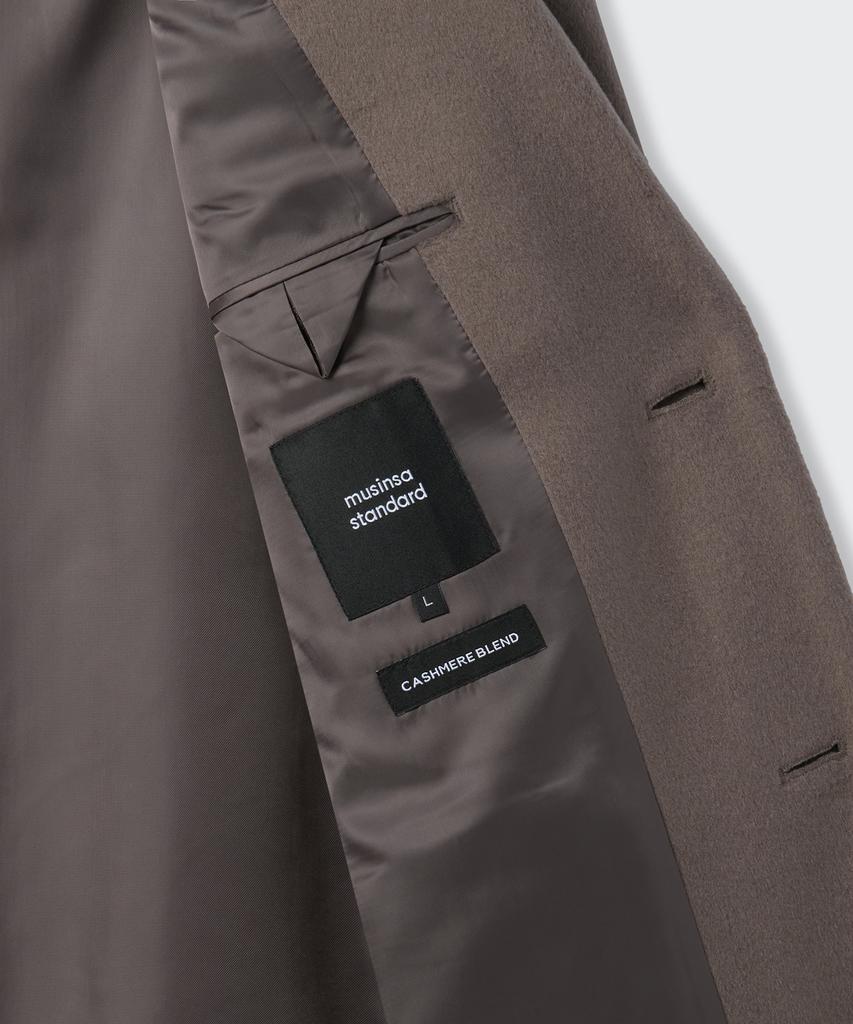 Musinsa Standard Cashmere Blend Masculine Chesterfield Long Coat [Taupe]