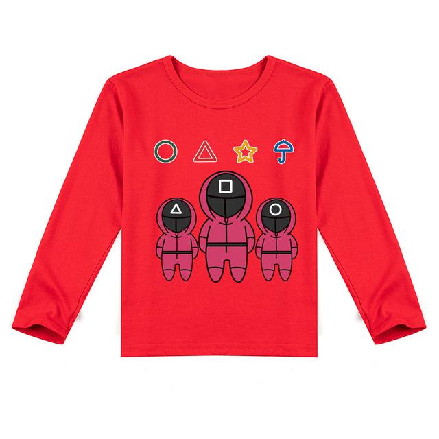 Футболка с длинными рукавами и 3D-принтом «Кальмар», игровое изображение, унисекс, Y446