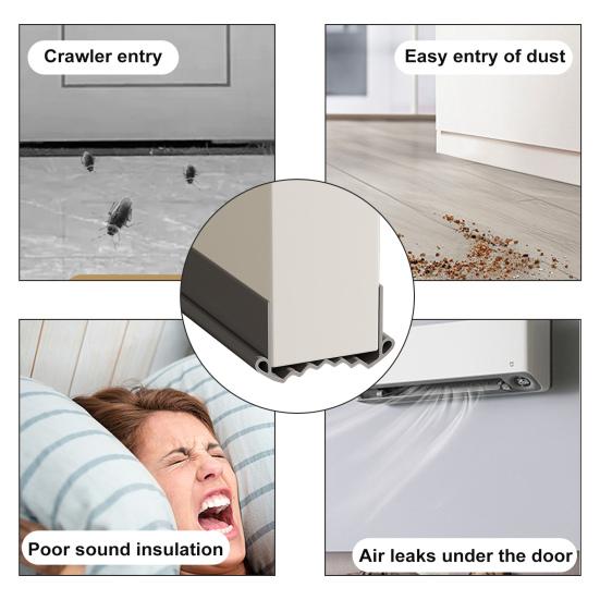 Нижняя уплотнительная полоса двери, режущая прочная клейкая звукоизоляционная защита глушителя под дверными уплотнителями для наружных межкомнатных дверей