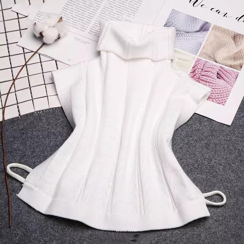 Теплый белый водолазка ложный воротник стойка женщина черный ложный воротник женский съемный свитер рубашка женский съемный воротник краге