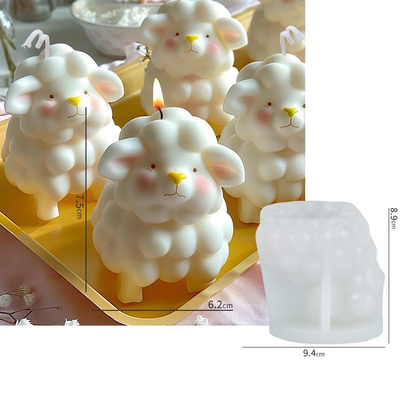 3D Sheep Shape Jelly Mold Kitchen Baking Mould Candle Silicone Mold Diy Cute Sheep Diffuser Stone Handmade Soap Handmade Gift