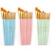 10 Pcs Painting Brushes Set Art Brush Wooden Handle Synthetic Nylon Hair for Artist Art Acrylic Gouache Oil Watercolor