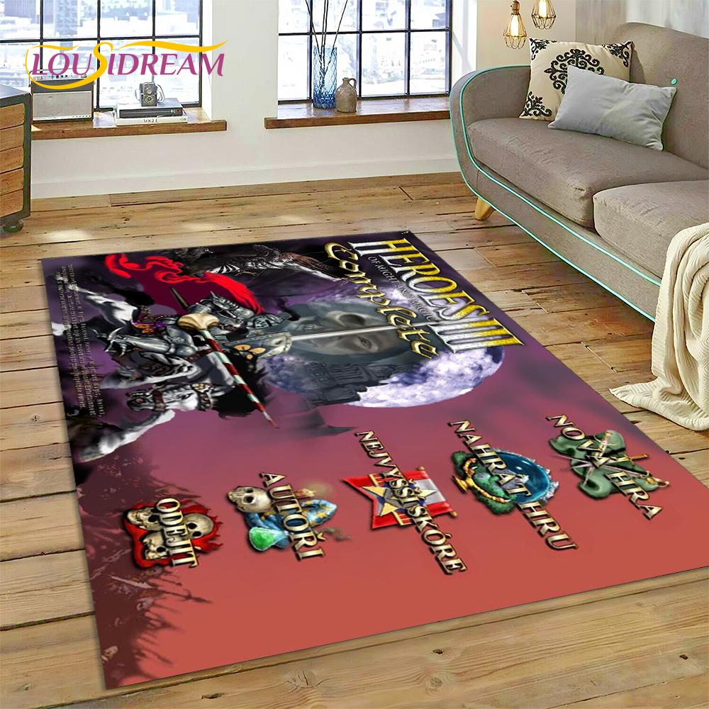 Ковер Retro Games HD Heroes of Might and Magic для декора гостиной, спальни, напольный коврик, нескользящий декор для дивана, прихожей