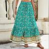Женские юбки макси с цветочным принтом, летние платья-трубы, длинная плиссированная пляжная юбка А-силуэта
