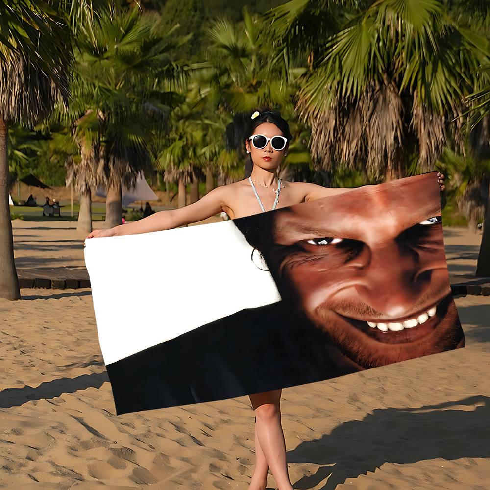 A-Aphex Twin Микрофибра С принтом Пляжное полотенце Альпинизм Йога Пляж Плавание Бег Впитывающее Мягкое полотенце