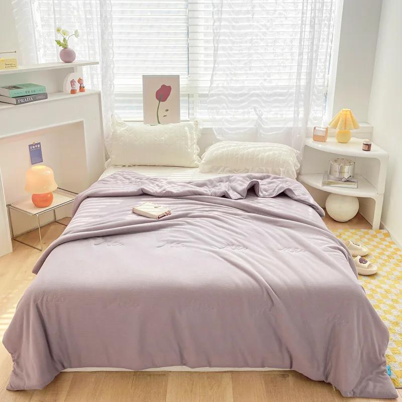 Новое клетчатое летнее одеяло с возможностью проветривания, удобное тонкое моющееся одеяло