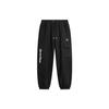 Li Ning Wade Christmas Series Letter Print Флисовые свободные теплые трикотажные спортивные брюки с манжетами Мужские штаны черного цвета AKLU603-1
