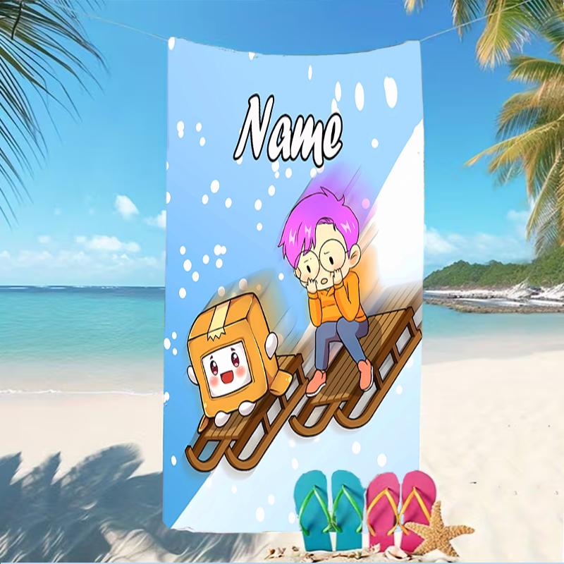 Customizable personalized beach towels LankyBox - Foxy themed designs.Suitable for the beach, yoga, sports;ideal as beach accessories