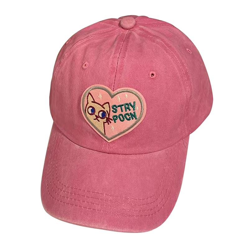 Женская бейсболка с вышивкой в виде розового кота, симпатичная хлопковая спортивная шапка, модная кепка для гольфа, хип-хоп-шляпа