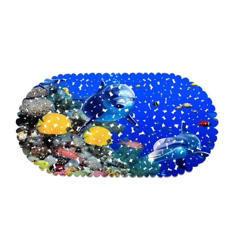 Нескользящий коврик для ванной комнаты с 3D морским рисунком дельфина, безопасный коврик для душа и ванны с присоской, коврик для ног