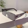 Non-polarized Flat Fashion Punk Sunglasses Women Y2K Rimless Rectangle Sun Glasses Women Men Mirror One Piece Eyewear