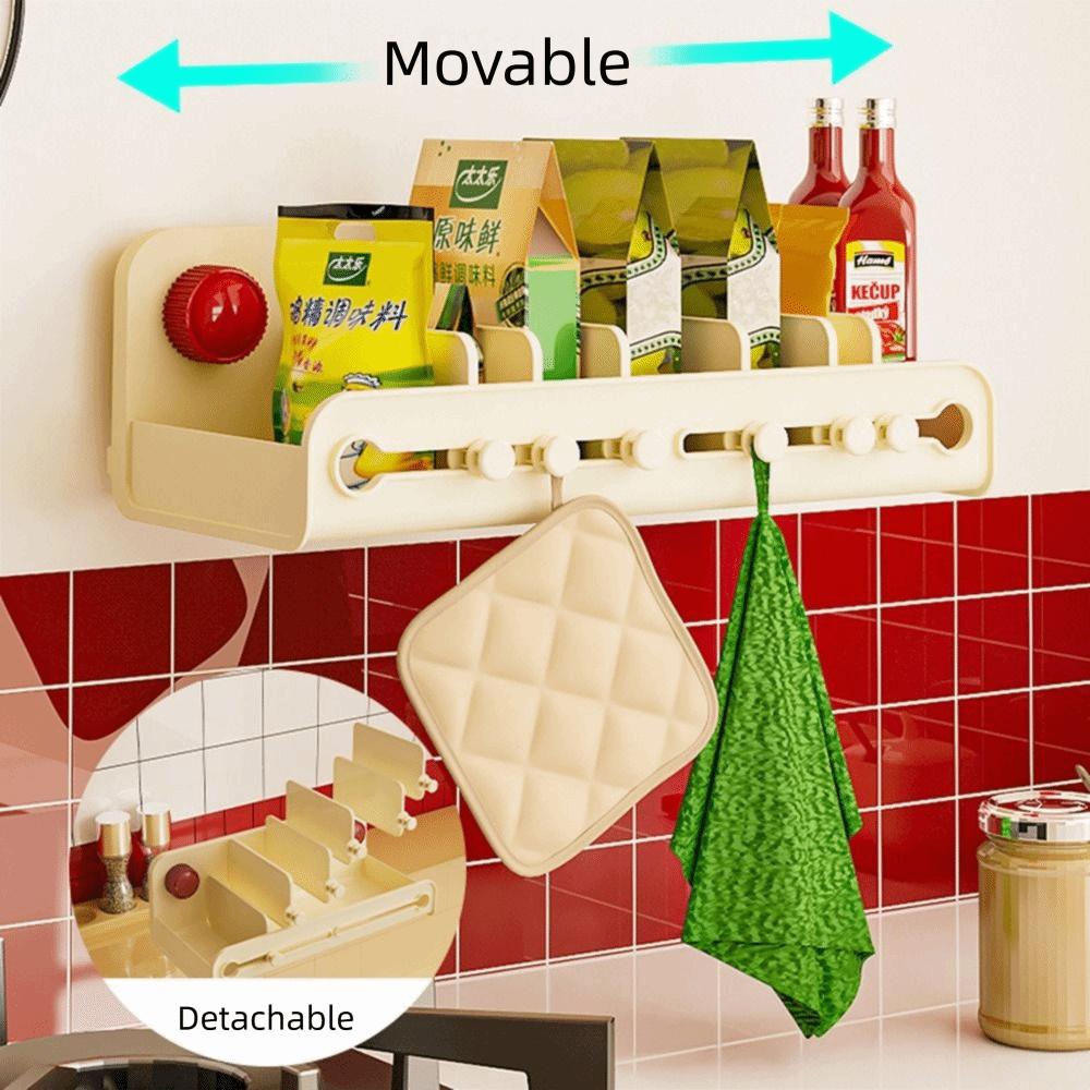 Adjustable Divider Wall Mounted Spice Organizer Hanging Bathroom Stand  Condiment