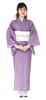 Стирающийся сплошной креп [KYOETSU] Кимоно, рукав, цвет, ткань, женский (Л, Фиолетовый)