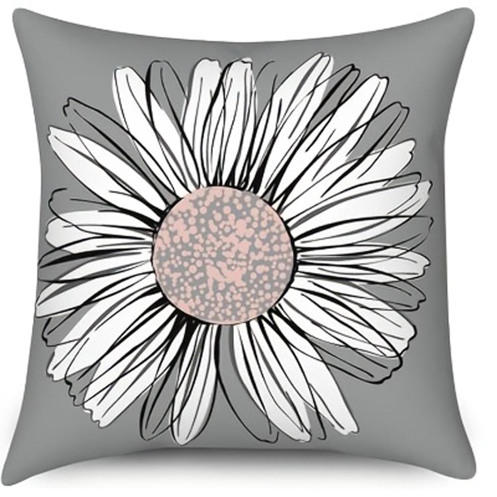 pc Minimalist Line Art Flower Pillow Cover D DoubleSide Print Polyester Cushion Case for Home Car Interior Sofa Bedroom Decor