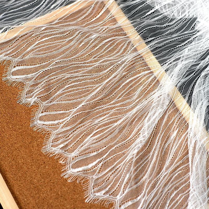 3 метра, специальное предложение Ширина 1,5 м, длина 3 м, волнистая кружевная ткань с краями ресниц Кружевная ткань ручной работы своими руками