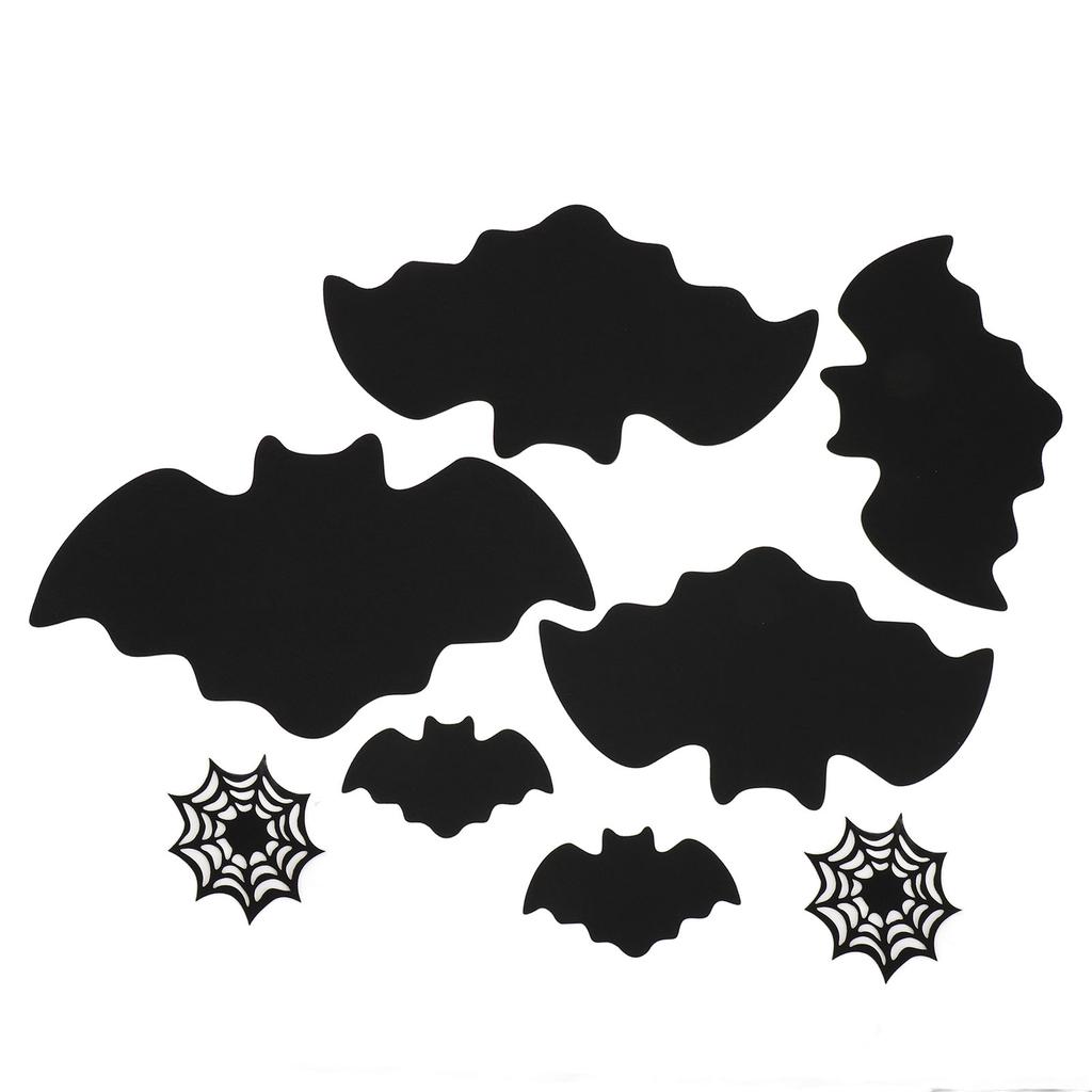 8 Pack Felt Bat Coasters Table Drink Coasters Black Bat Non Slip Heat Resistant Felt Cup Mat for Home Kitchen Office