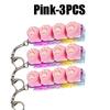 Cat Paw Glow Keychain Fidget Toy Light-Up Silicone Keyboard Button Stress Reliever Portable Clicker Keyring for Anxiety Desk