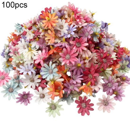 100 шт./пакет, искусственная голова цветка, без полива, антивозрастная, устойчивая к атмосферным воздействиям, прочная, красивая гирлянда, искусственный цветок, свадебный декор