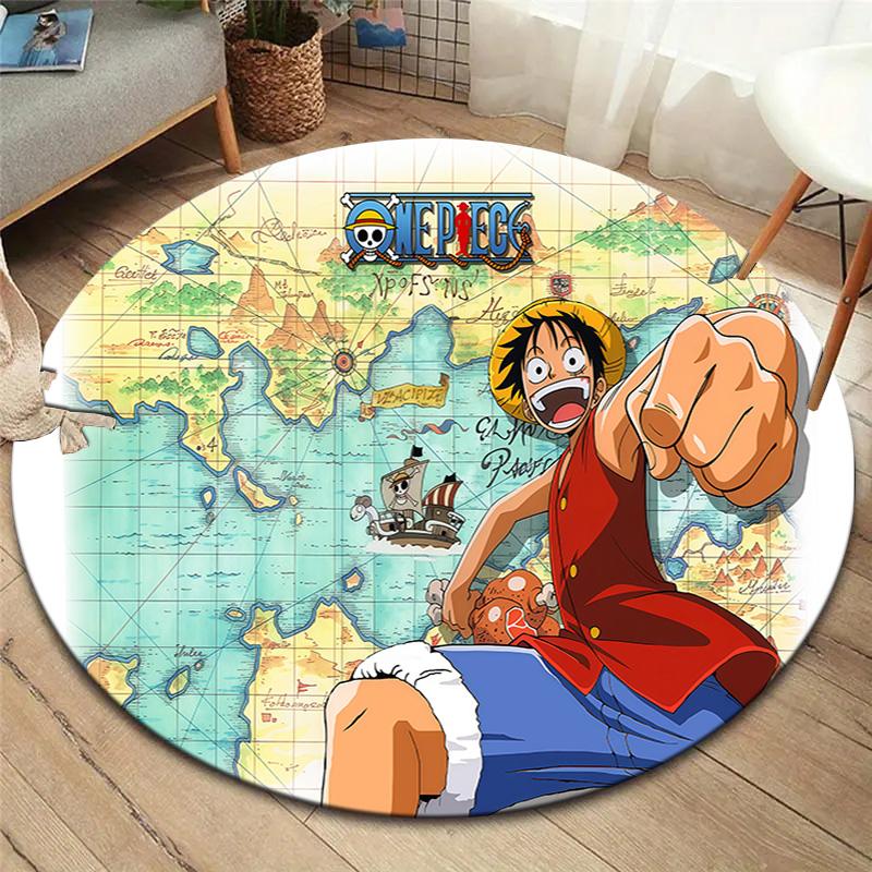 Ковер круглый с изображением Манки Д. Луффи из One Piece, ковер для гостиной, спальни, дивана, игровой комнаты, нескользящий коврик