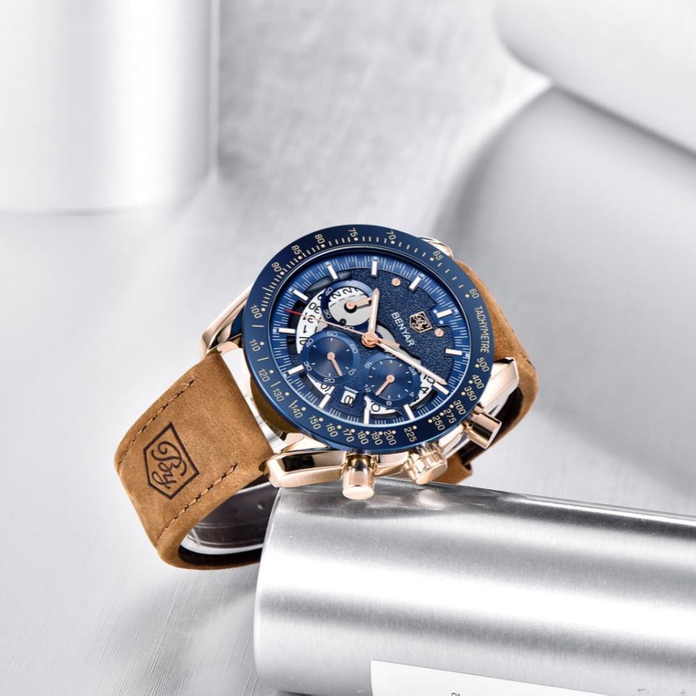 BENYAR BY-5120 Men Sport Quartz Watch Chronograph Calendar Luxury Waterproof Military Business Wristwatch Men Clock Reloj Hombre