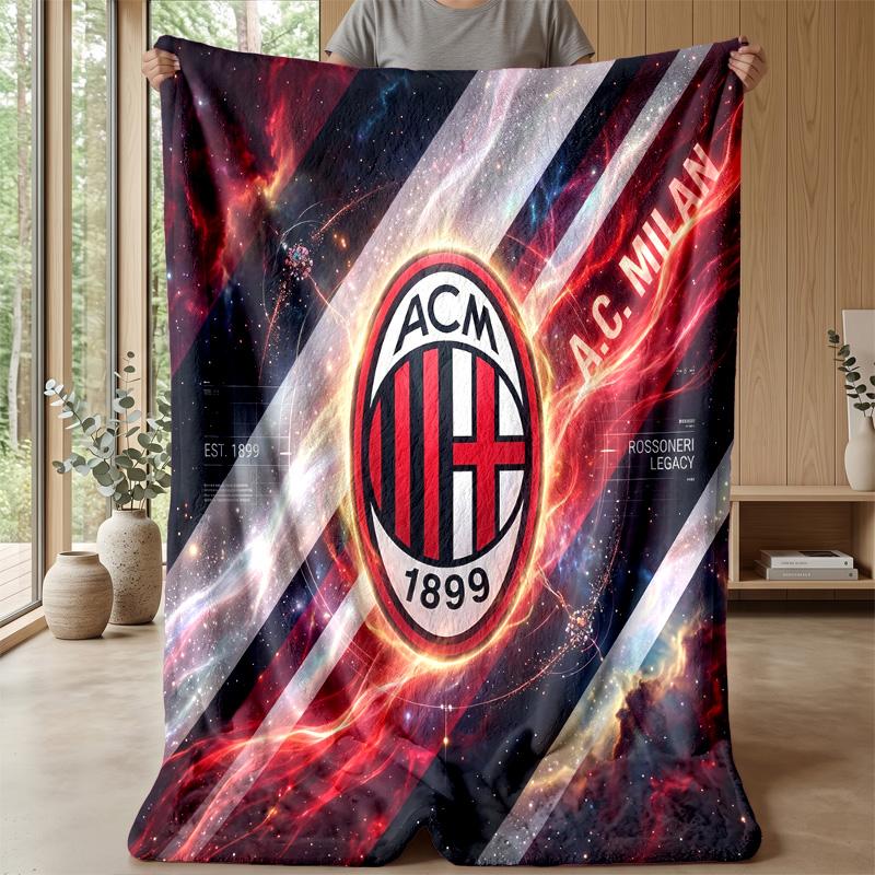 AC Milan Theme blanket Soft Flannel Blanket Plush Throw Blanket Cozy Sofa Bed Blanket for Home Decor