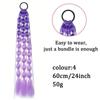 Horsetail Wig Gradual Color Lantern Bubble Fried Dough Twists Braid Horsetail Female Synthetic Wig Suitable for Party