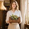 Винтажный Стиль Внутренний Наружный Кашпо для Суккулентов Форма Бака Металлический Контейнер Рустикальный Декоративный Цветочный Горшок для Дома Сада Патио