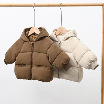 1-6Y C Зимняя куртка с капюшоном для мальчиков и девочек Детская утепленная одежда для хлеба Детская хлопковая куртка