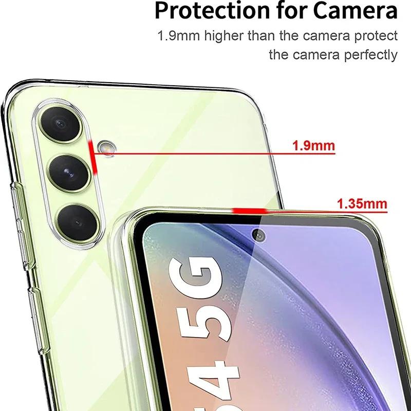 Ультратонкий прозрачный силиконовый чехол для Samsung Galaxy A55 A54 A35 A34 A14 A15 A25 A24 A05s A04s A05 A05 Прозрачная мягкая задняя крышка