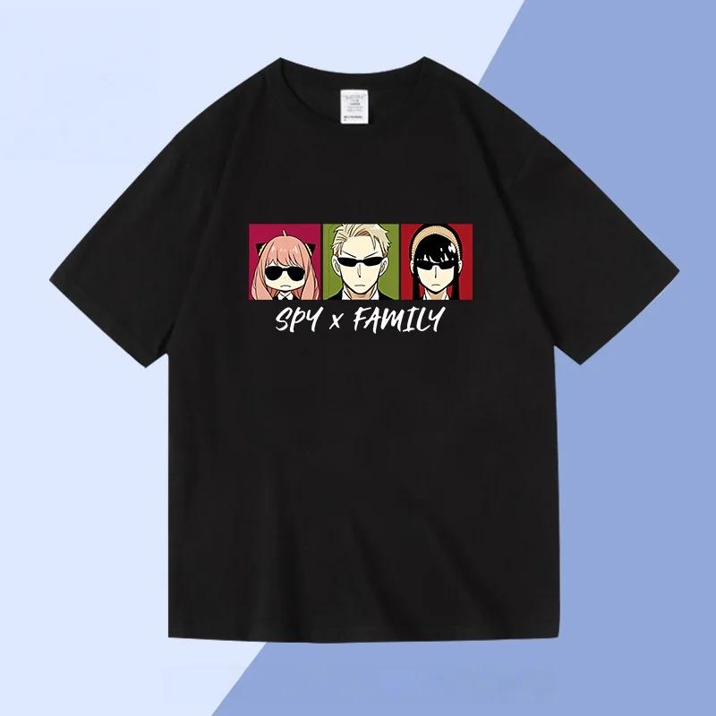 Spy X Family Collaboration Men's and Women's Cotton T-shirts, 2D Anime Themed Clothing, Casual Home T-shirts
