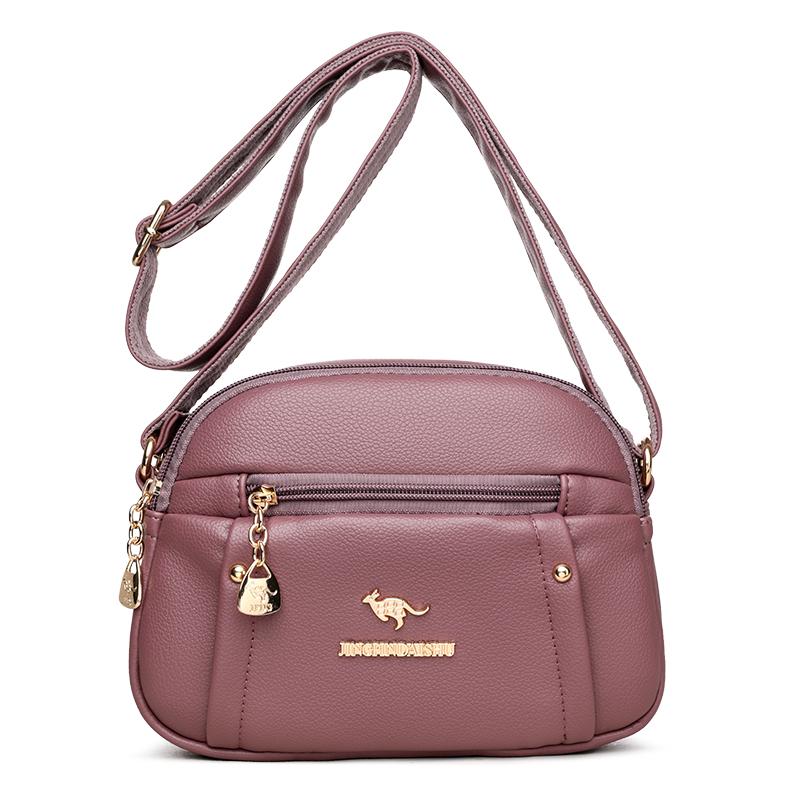 Женская сумка Мягкая кожаная сумка через плечо Однотонная сумка через плечо Большая вместимость Маленькая квадратная сумка