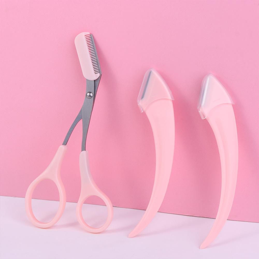 Facial Hair Removal Cosmetic Accessories Eyebrow Trimmer Set Eyebrow Scissors with Comb Makeup Tools Eyebrow Trimming