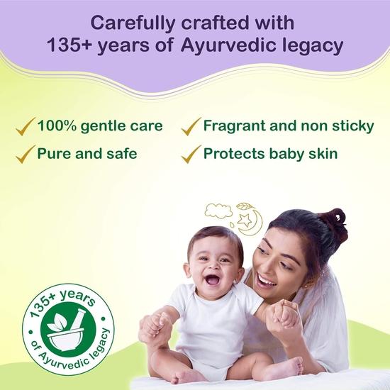 Dabur Детское масло: Нелипкое детское массажное масло без вредных химических веществ | Содержит жожоба, оливки и миндаль | Протестировано дерматологами, не содержит парабенов