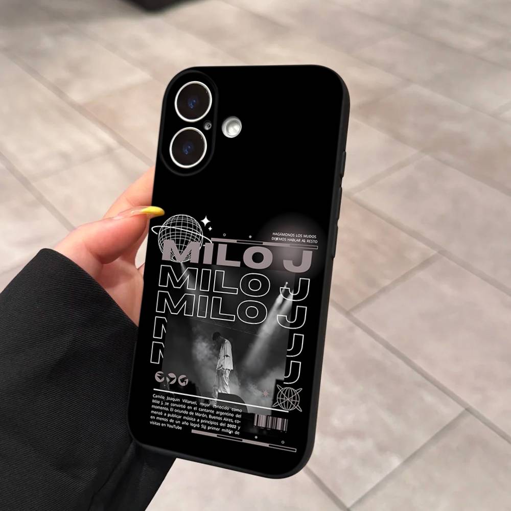 Чехол для телефона Singer M-Milo J для iPhone 17 Air 16 15 14 Plus 13 12 Mini 11 Pro Max Черный