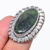 Natural Nephrite Gemstone 925 Sterling Silver Jewelry Ring Size 7.5 l6H92