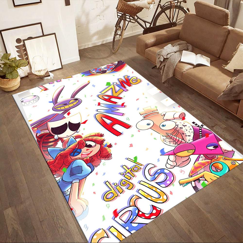 Digital Circus Floor Rug Office Rug Design for Balcony Bedrooms Playrooms Decorate room Anti-slip Rug Decorate Offices Best for Christmas