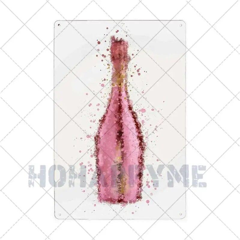 Prosecco O'Clock Metal Tin Signs Plates Cocktails Vintage Plaque Posters Pub Bar Art Wall Decoration Retro Home Decor 20x30cm