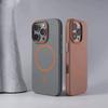 Applicable To IPhone16promax Skin Friendly Matte Contrast Color Thin Circle Magnetic Suction Phone Case Apple 15 Anti Fall Protection Case