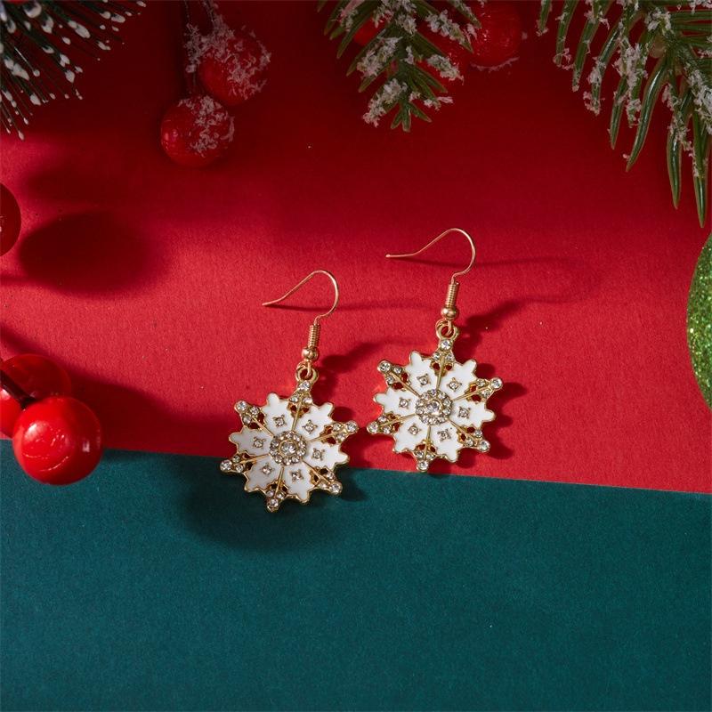 Рождественский браслет-снежинка для женщин Металлическая цепочка Подарки на год Серьги-снежинки Рождественская вечеринка Ювелирные изделия Цепочка на запястье