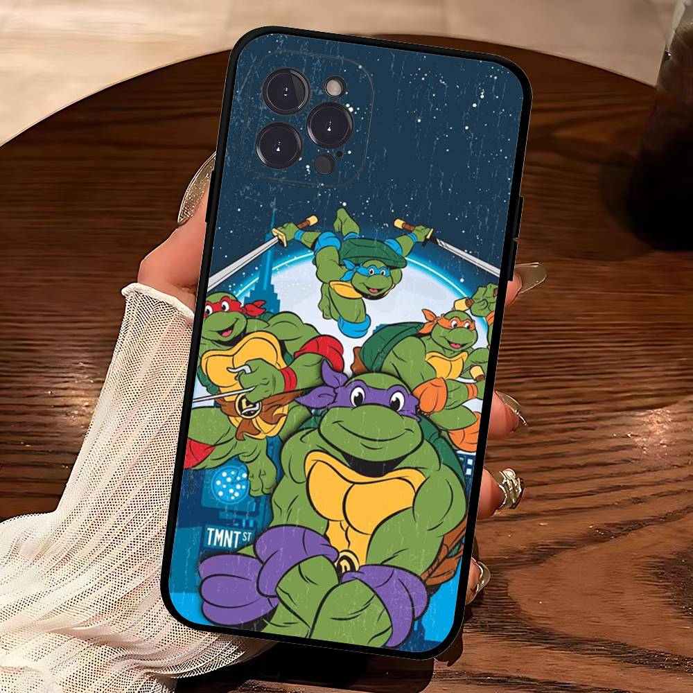 Animated N-Ninja T-Turtles TV Phone Case For Iphone 16 15 17 13 14 12 11 Pro Max Plus Black Shell Cover Case