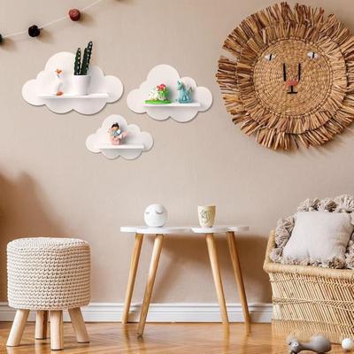 Милые настенные полки 3 штуки Плавающие полки для хранения Облако Эстетичный декор комнаты Полки Для детской комнаты Детской кухни Рабочего места