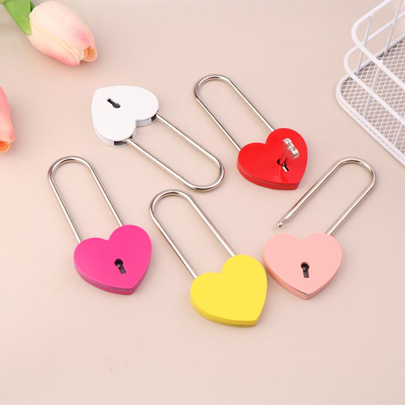 1 Set Metal Heart Shaped Padlock Antique Style Love Lock Set With Key Wedding Valentine'S Day Gifts Couple Wishing Lock