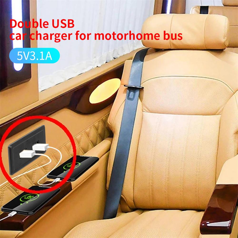 Двойной USB-разъем для зарядного устройства 4,8 А 3,1 А для мотоцикла, автомобиля, грузовика, квадроцикла, лодки, автомобиля, автофургона, автобуса, 2,1 А 2,4 А, автомобильная мебель, зарядное устройство, розетка