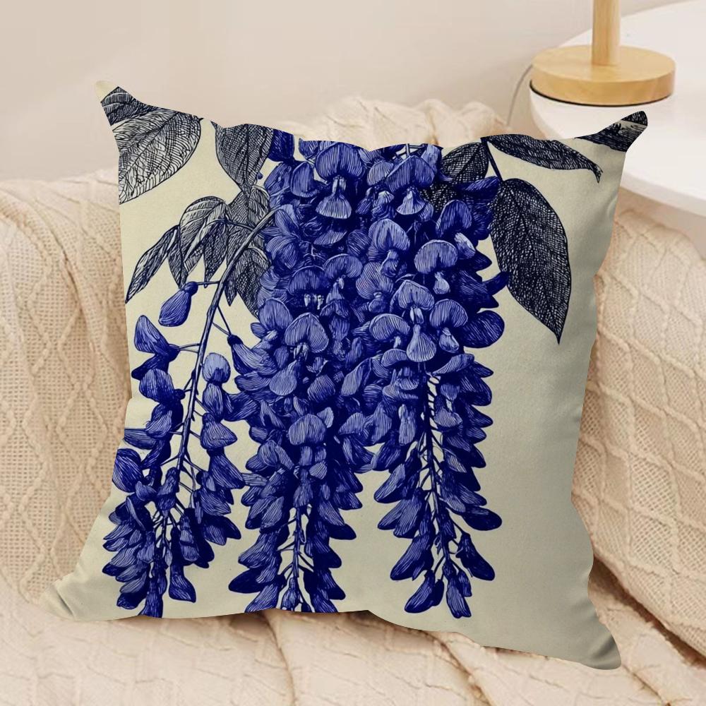 Wisteria Magazine Print Cushion Cover Pillowcase Ultra Soft Skin Friendly Fabric Cloud Like Comfort  Concealed Zipper