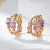 Необычные Красочные Аксессуары из Натурального Циркона Цвет Розового Золота Висячие Серьги для Женщин Модная Повседневная Винтажная Бижутерия