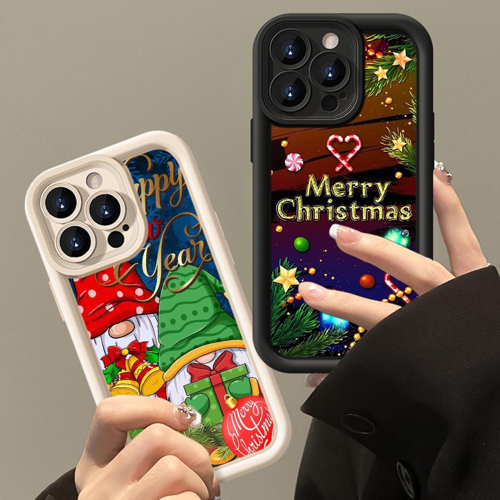 Чехлы для телефонов Ae119 Merry Christmas Santa art design для iPhone 16 14 13 11 Pro Max 15 7 8 6 Plus 12 mini XR XS Max SE Angel Eye Ladder Protective Cover