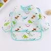Baby Bibs Waterproof Cartoon Print Long Sleeve Apron Kids Feeding Stuff