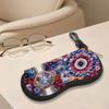 2D-Bohemian Floral Print Protective Sunglasses Case, Vintage Mandala Eyewear Holder, Zipper Travel Spectacle Pouch for Women Accessories